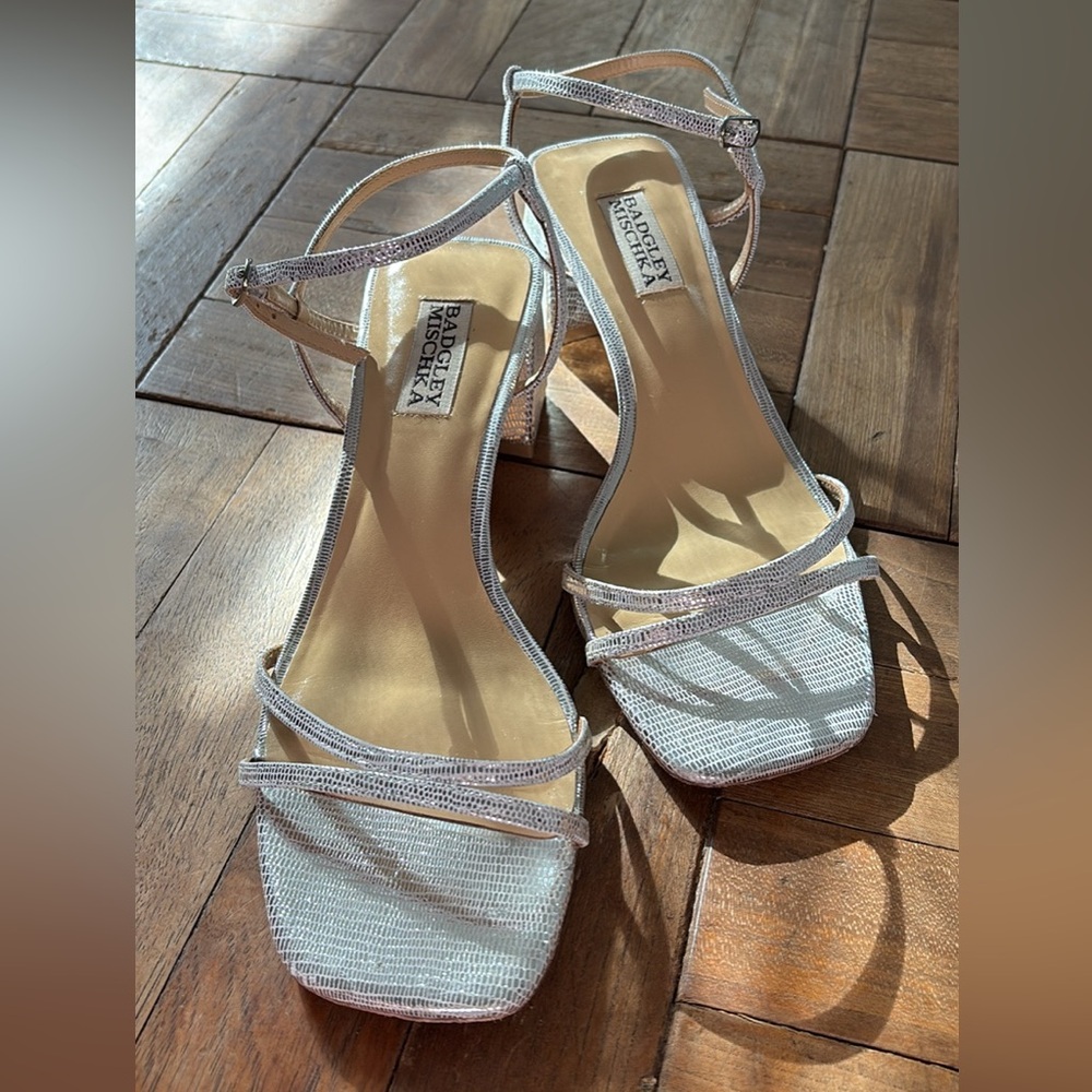 Badgley Mischka Glittering Silver Heels